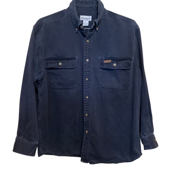 Carhartt Mens Lot of 2 Shirts Original Fit Button-Up Long Sleeve Size M Navy Red - Picture 6 of 16